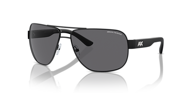 AX2012S Matt Schwarz MetallSunglass Frames von B24, Dreiviertelansicht