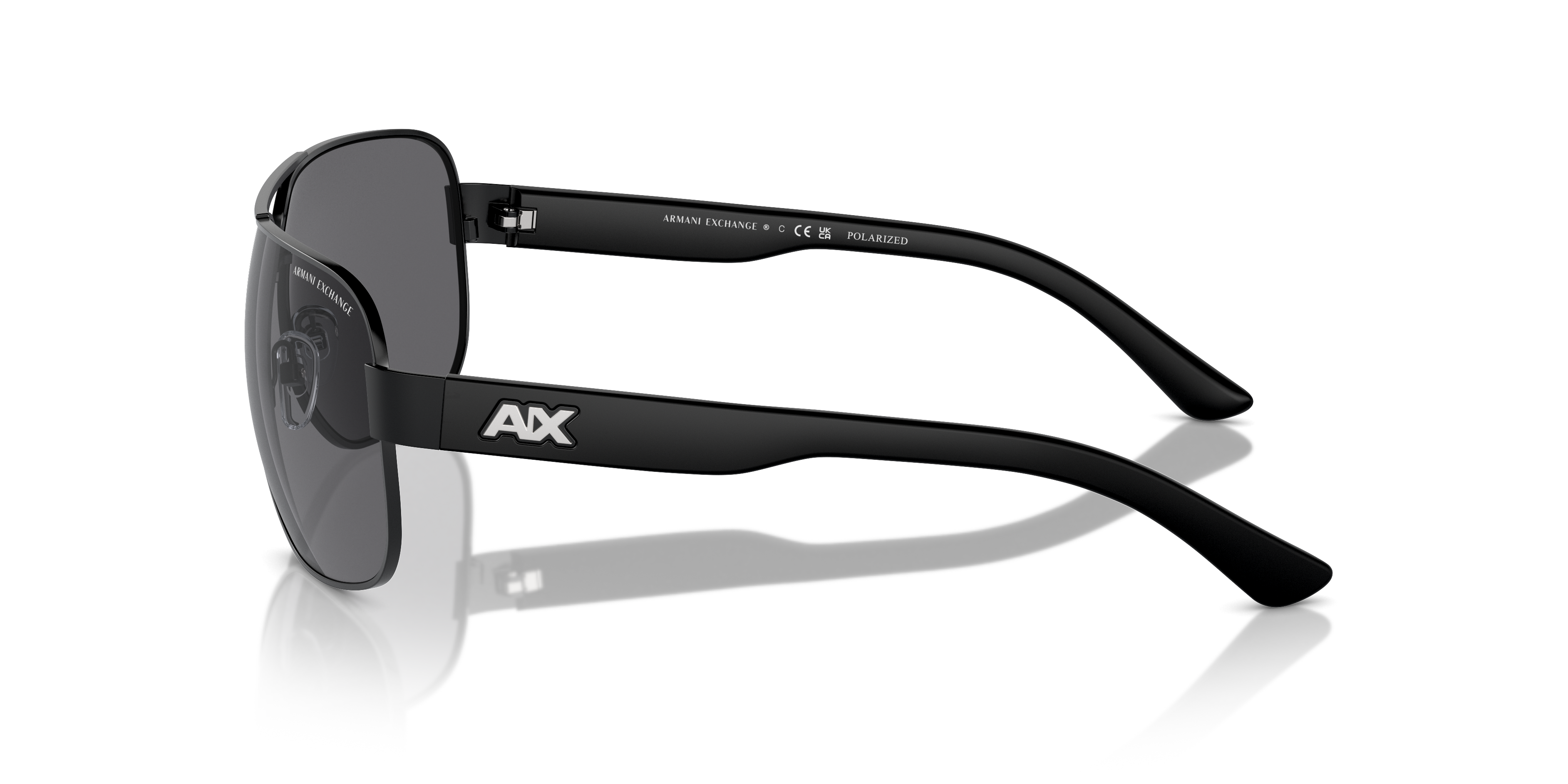 AX2012S Matzwart MetaalSunglass Frames van B24, Zijaanzicht