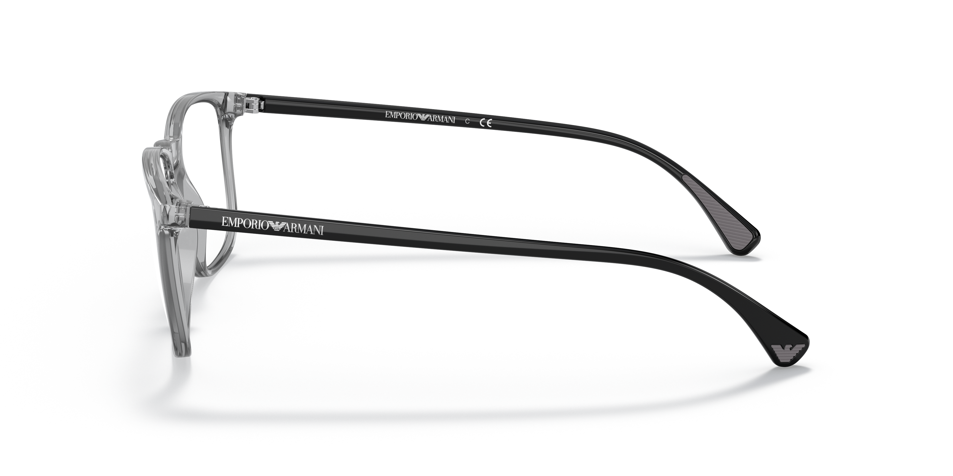 EA3177 Glänzendes transparentes Grau KunststoffEyeglass Frames von B24, Seitenansicht