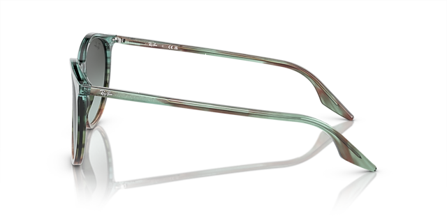 RB2204 Gestreept blauw en groen AcetaatSunglass Frames van B24, Zijaanzicht