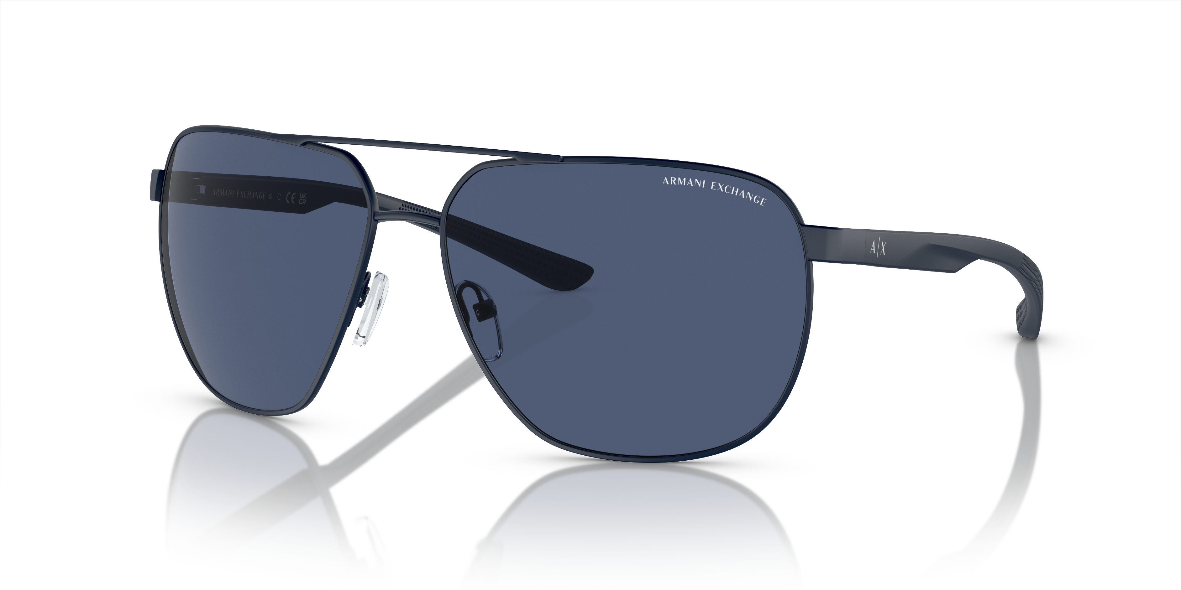 AX2047S Matblauw MetaalSunglass Frames van B24, Hoekweergave