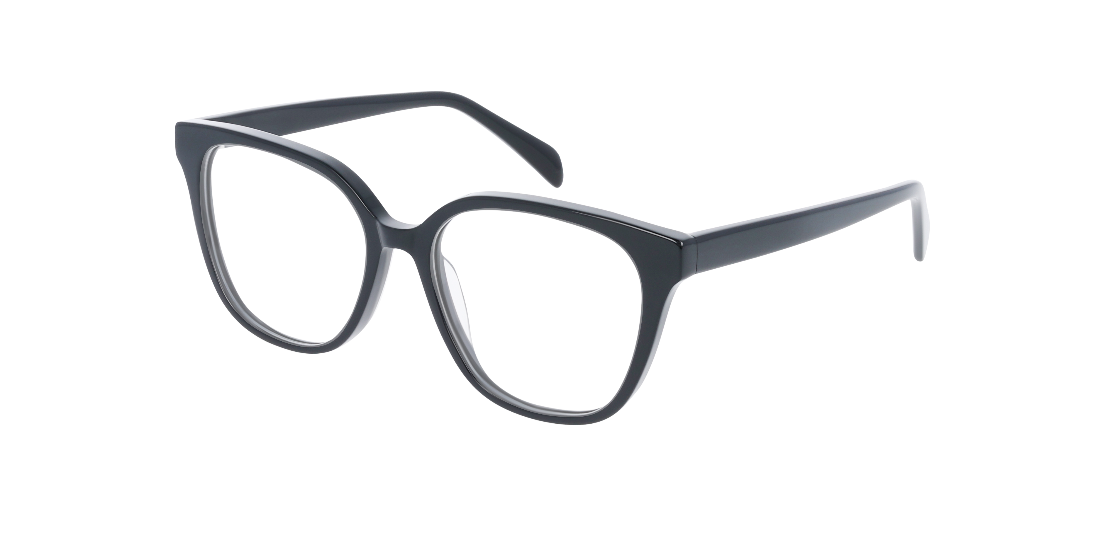 Sabrina Jet Black AcetatEyeglass Frames von B24, Dreiviertelansicht