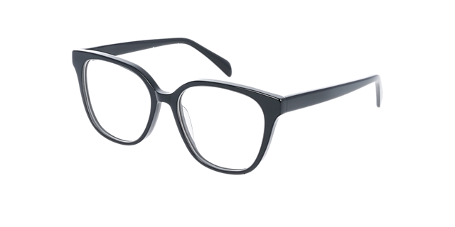 Sabrina Jet Black AcetaatEyeglass Frames van B24, Hoekweergave