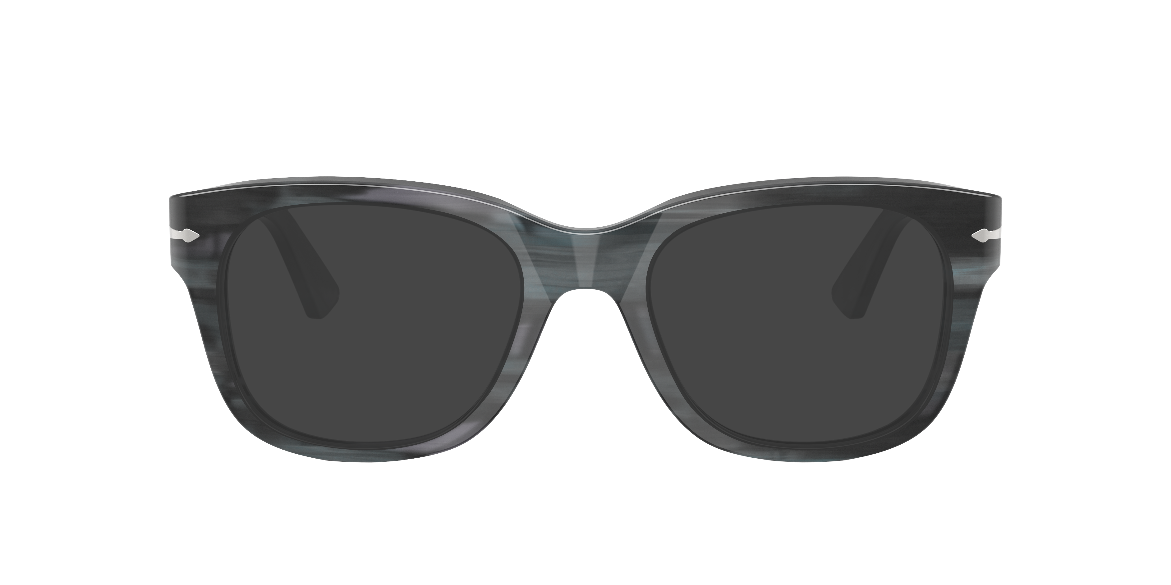 PO3372V Grau gestreift AcetatEyeglass Frames von B24, mit getönten Gläsern