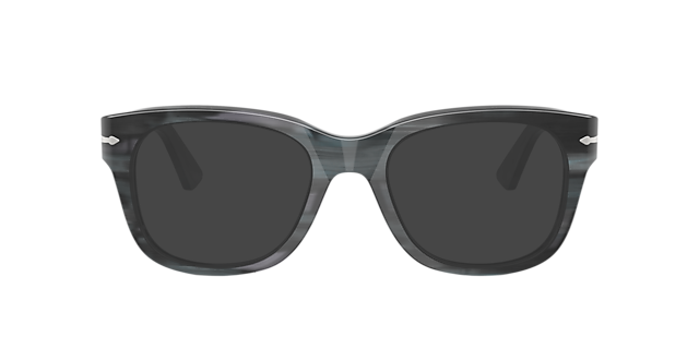 PO3372V Grijs gestreept AcetaatEyeglass Frames van B24, met getinte lenzen