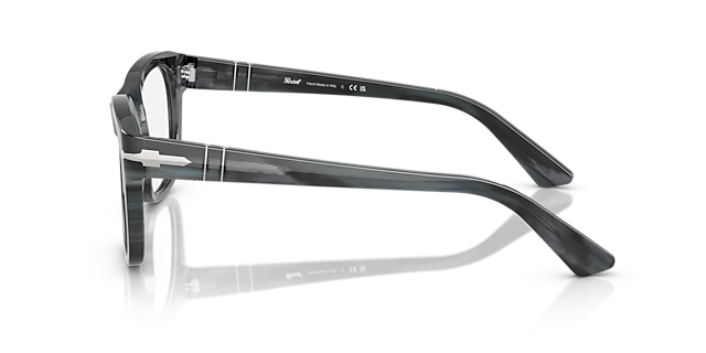 PO3372V Grijs gestreept AcetaatEyeglass Frames van B24, Zijaanzicht