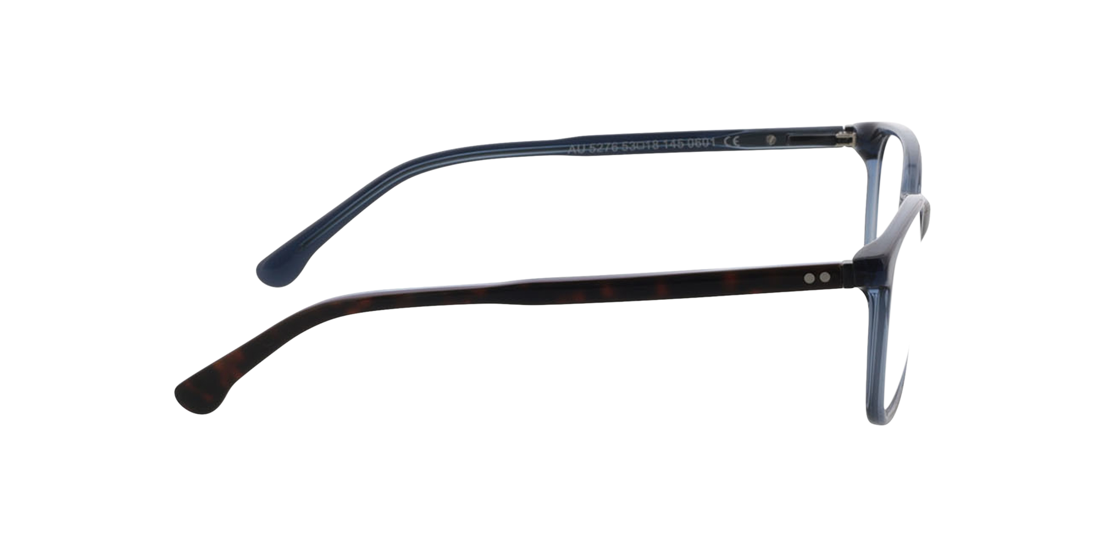 Kensington Blauw  &  tweelaags Havana blauw AcetaatEyeglass Frames van B24, Zijaanzicht