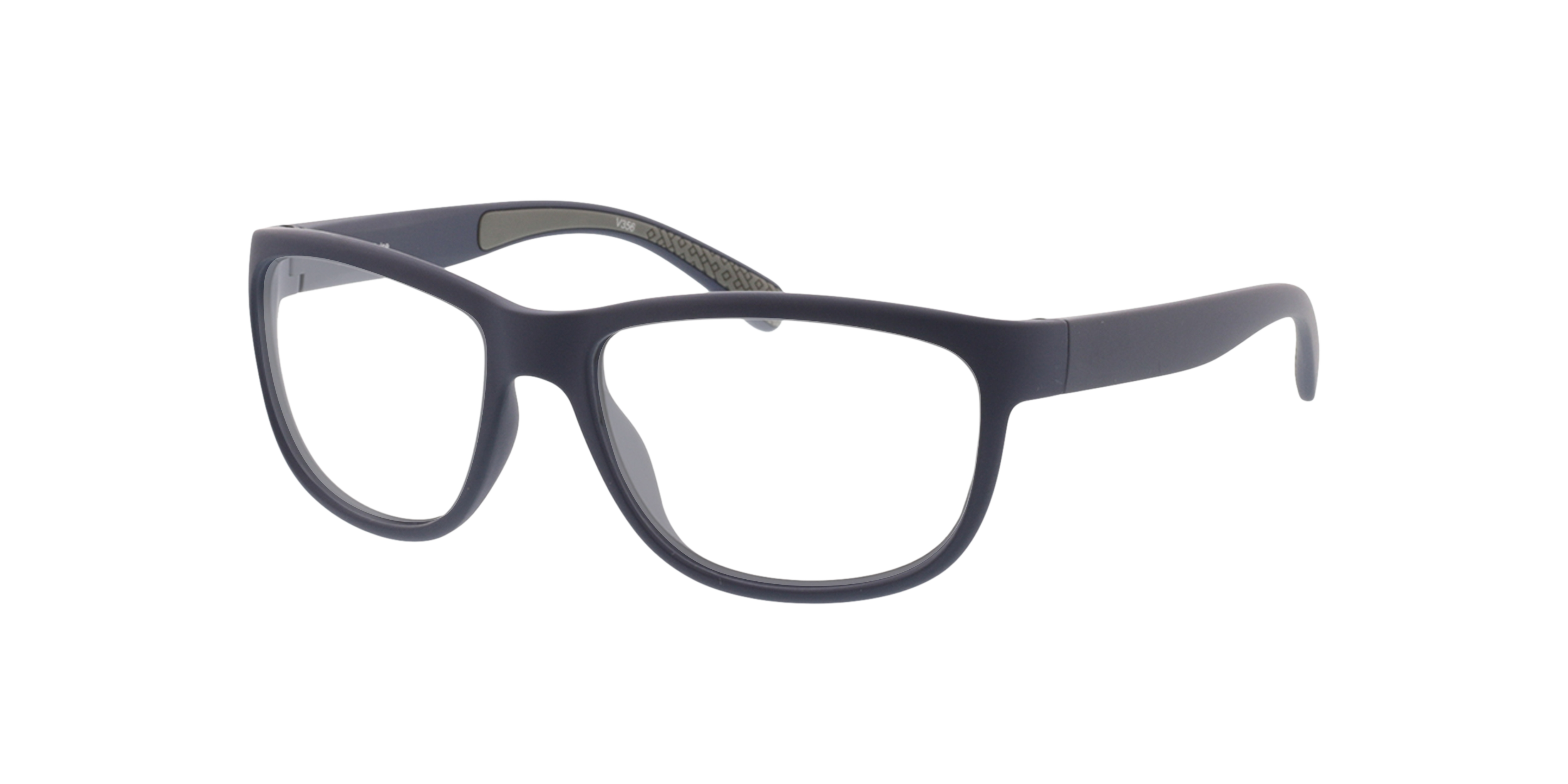 Pulse Matt Dark Blue  &  Grey KunststoffEyeglass Frames von B24, Dreiviertelansicht