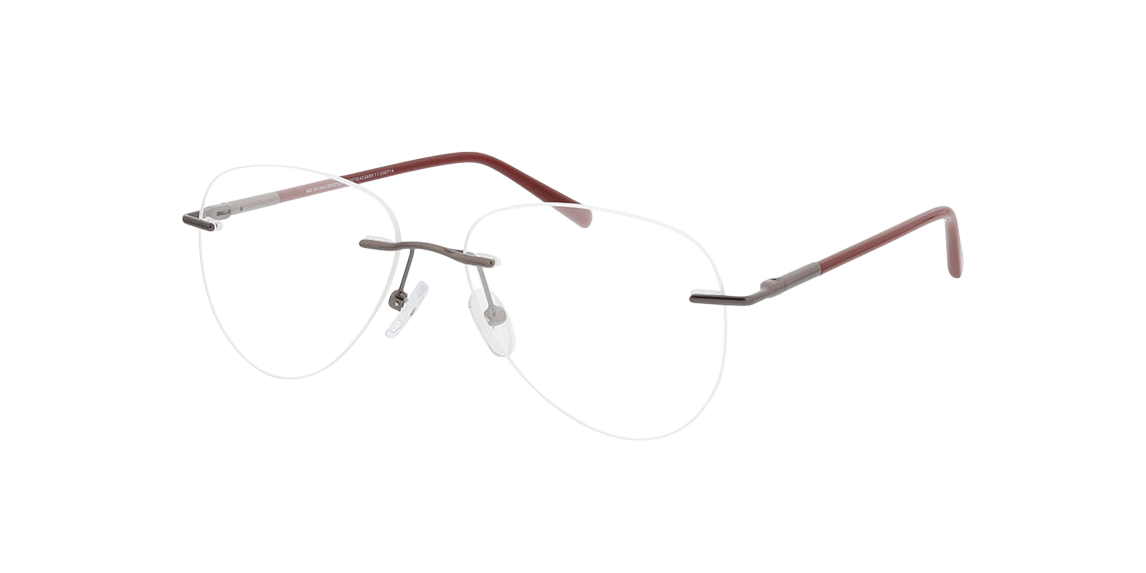 Casper Gunmetal  &  rood MetaalEyeglass Frames van B24, Hoekweergave