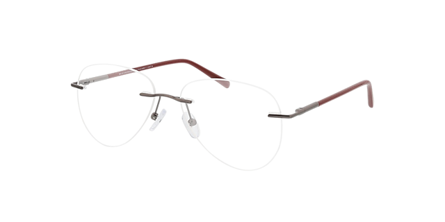 Casper Gunmetal  &  Red MetallEyeglass Frames von B24, Dreiviertelansicht