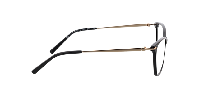 Emily Zwart  &  satijn goud AcetaatEyeglass Frames van B24, Zijaanzicht