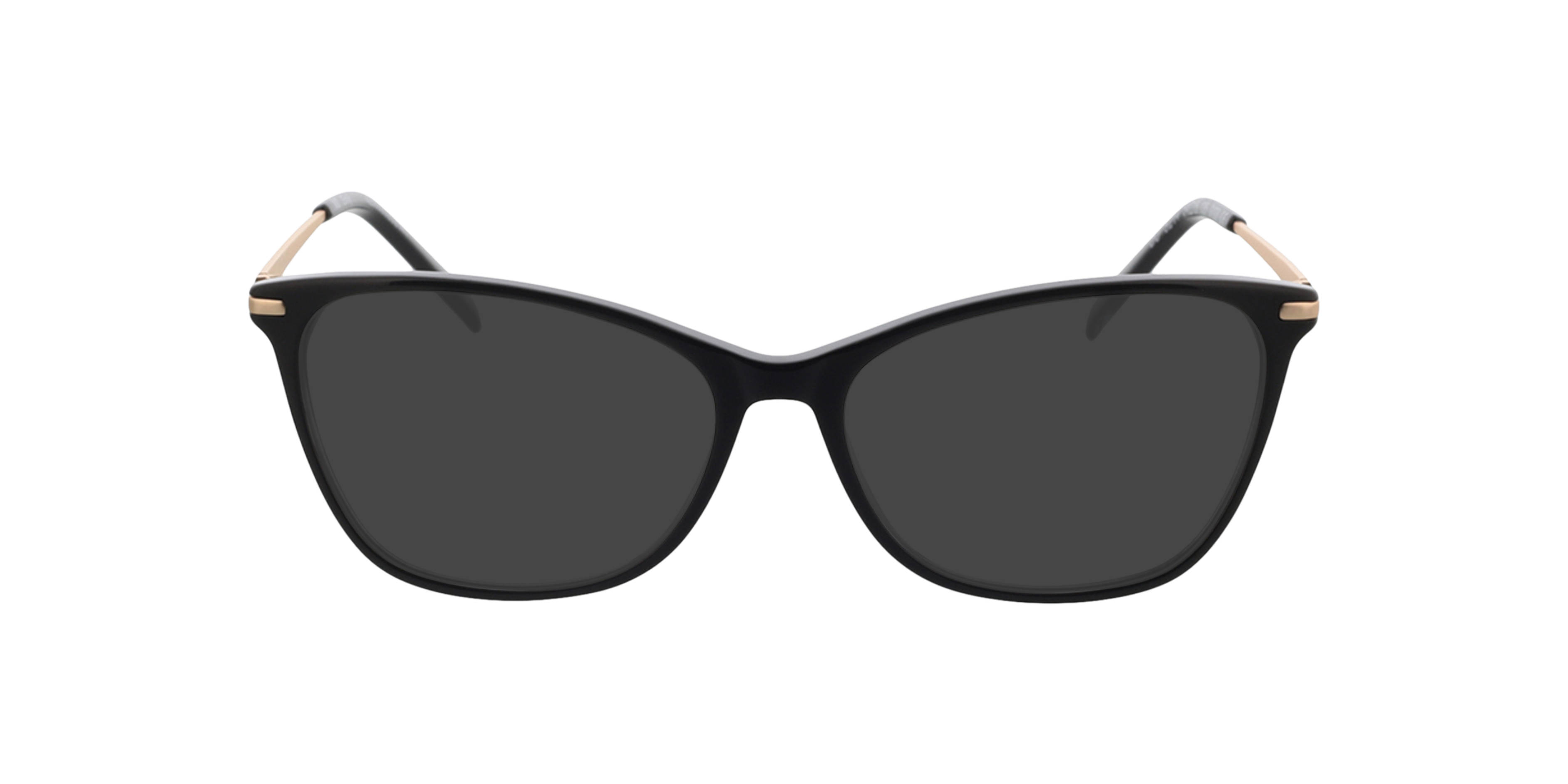 Emily Zwart  &  satijn goud AcetaatEyeglass Frames van B24, met getinte lenzen