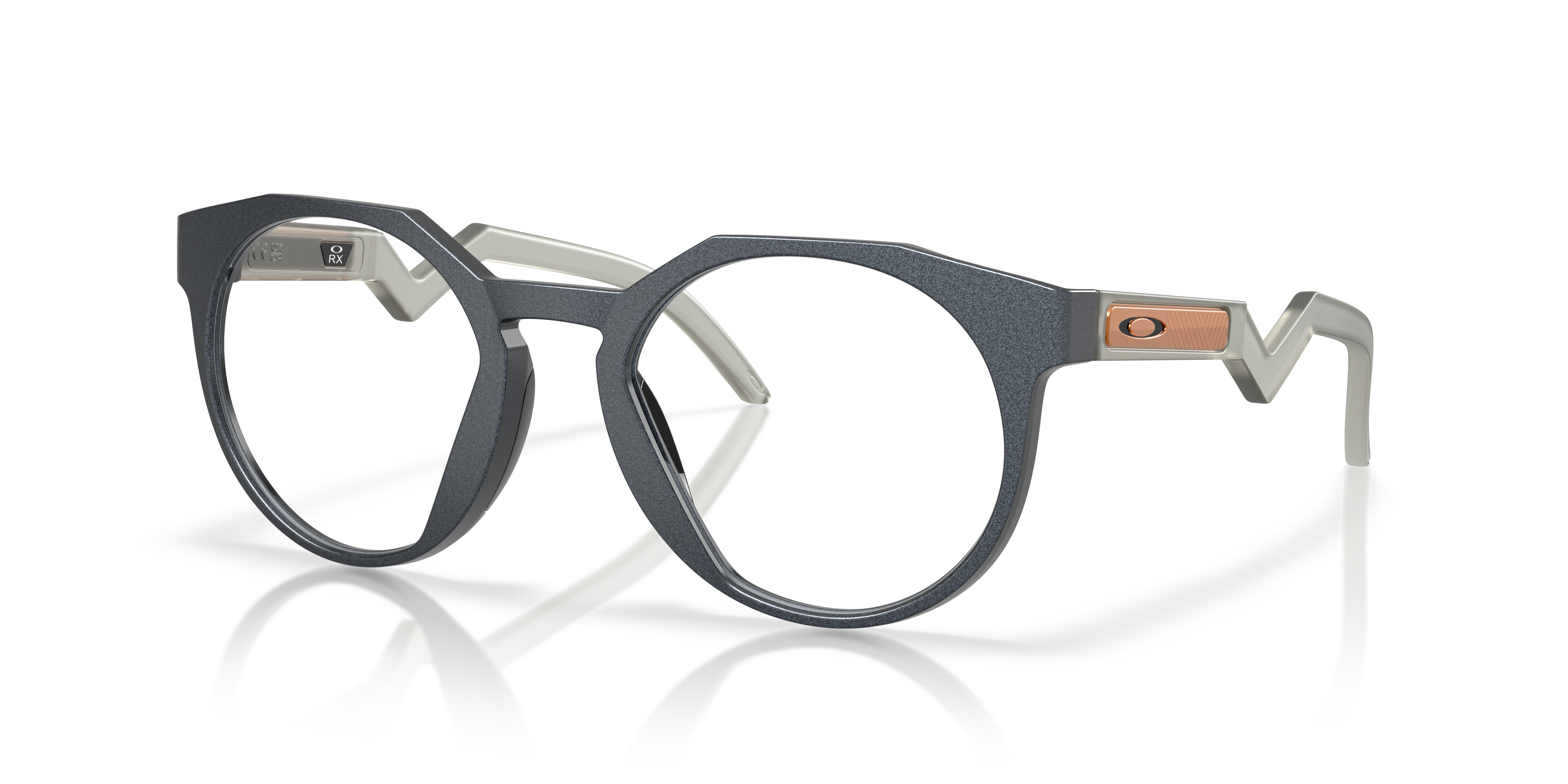 HSTN (Low Bridge Fit) Forge Collection Matte Blue Steel KunststoffEyeglass Frames von B24, Dreiviertelansicht