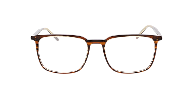 Oakland Tweelaags bruin & kristal AcetaatEyeglass Frames van B24, Vooraanzicht