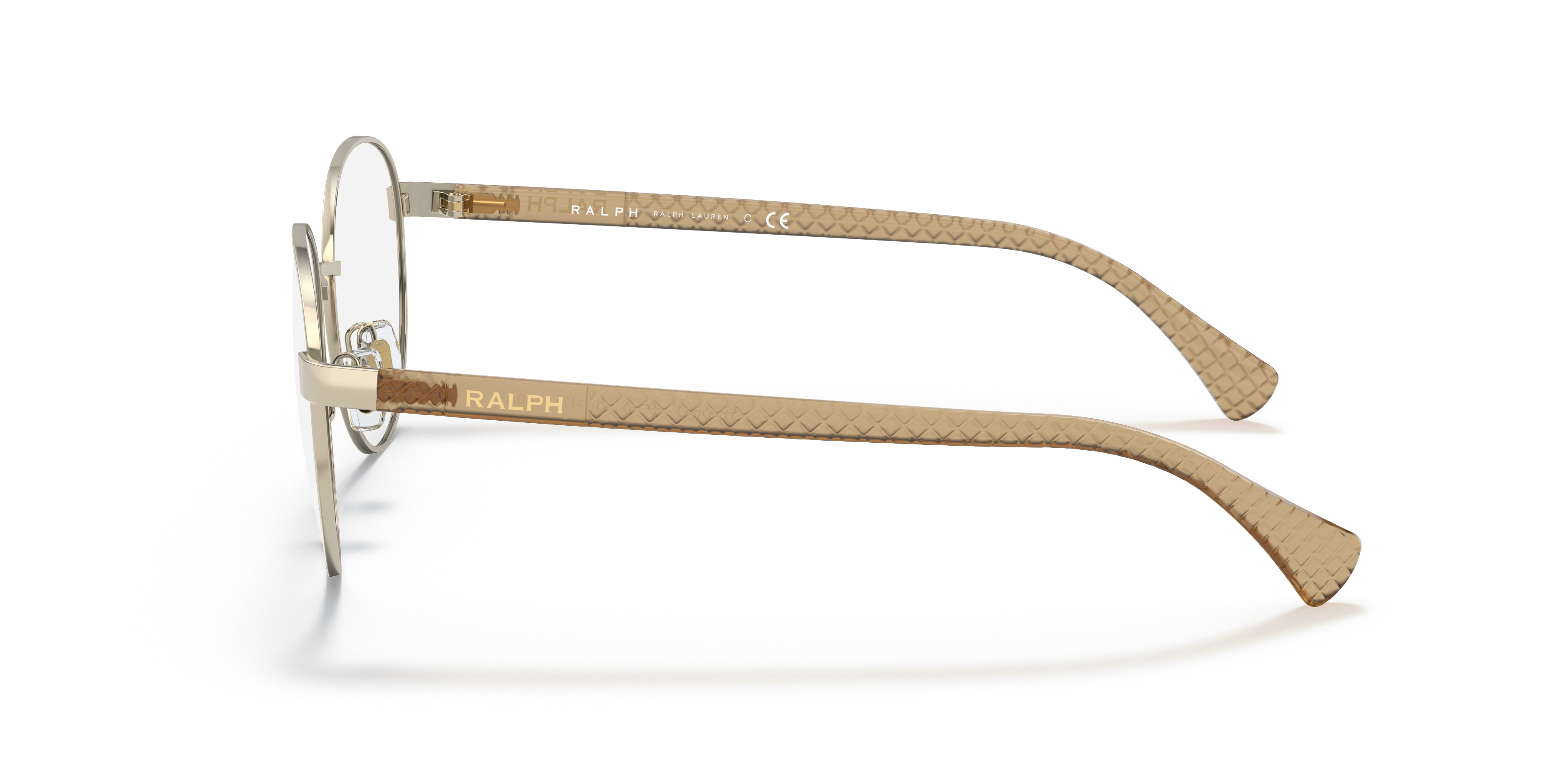 RA6050 Glanzend Lichtgoud MetaalEyeglass Frames van B24, Zijaanzicht