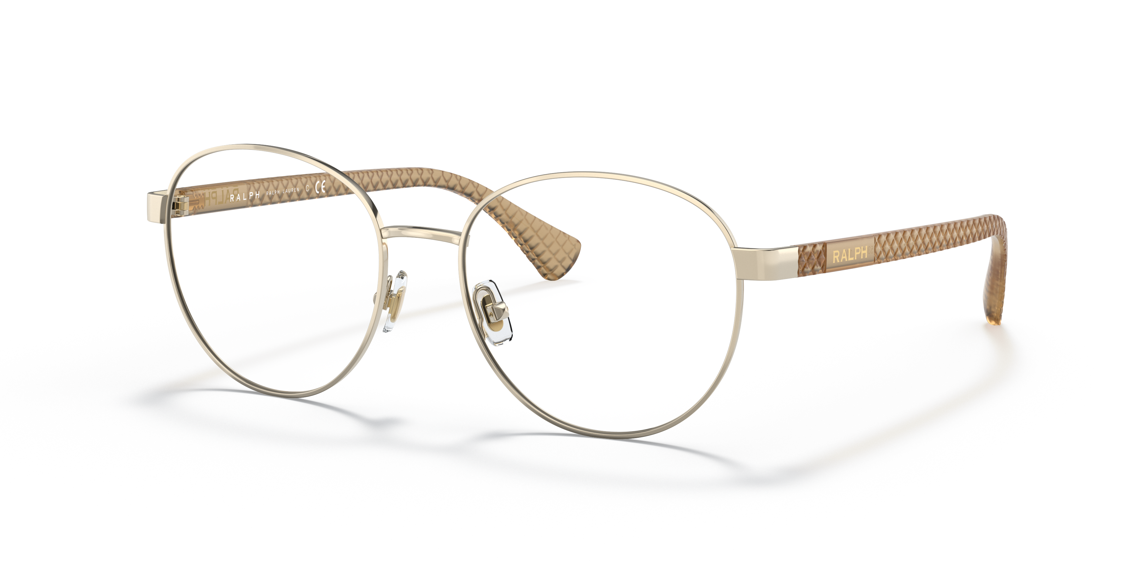 RA6050 Glanzend Lichtgoud MetaalEyeglass Frames van B24, Hoekweergave