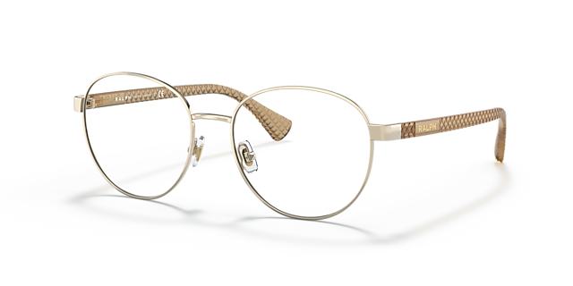 RA6050 Glanzend Lichtgoud MetaalEyeglass Frames van B24, Hoekweergave