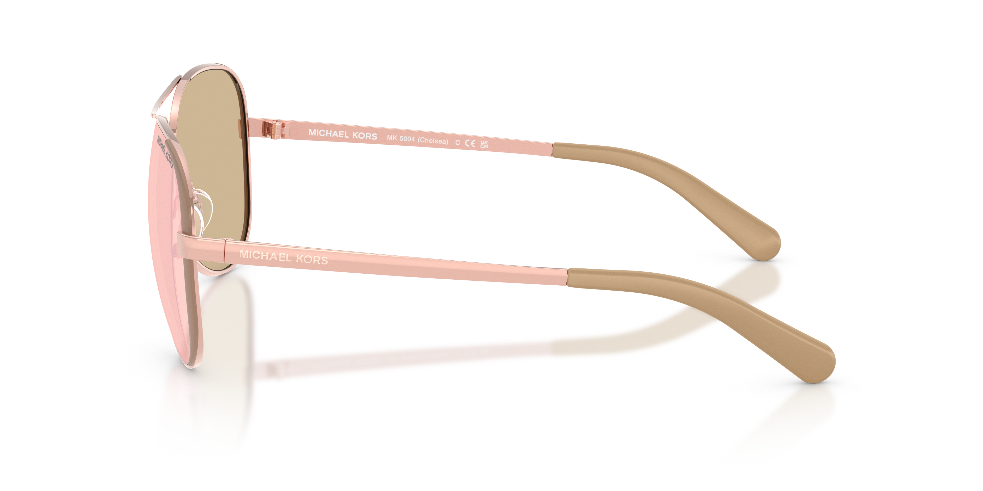 MK5004 Rotgold & Taupe MetallSunglass Frames von B24, Seitenansicht