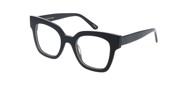 Venice CT Jet Black AcetatEyeglass Frames von B24, Dreiviertelansicht