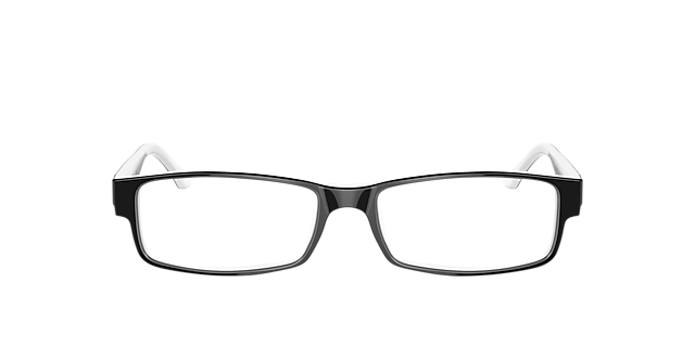 RB5114 Zwart op wit AcetaatEyeglass Frames van B24, Vooraanzicht