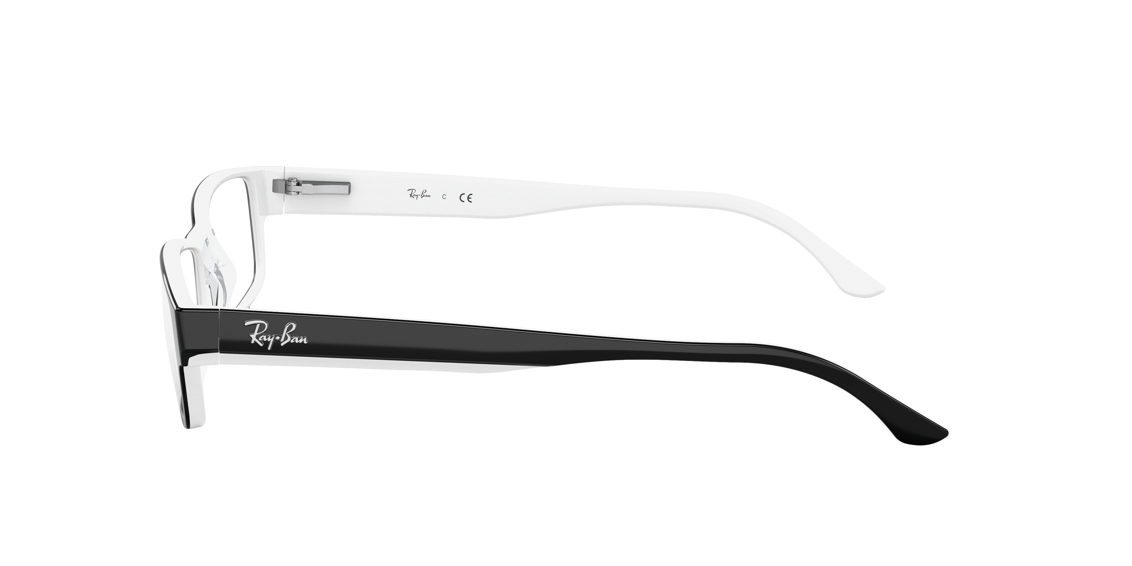 RB5114 Schwarz auf Weiß AcetatEyeglass Frames von B24, Seitenansicht