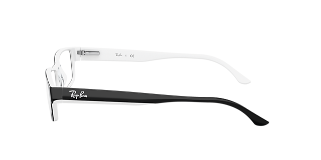 RB5114 Zwart op wit AcetaatEyeglass Frames van B24, Zijaanzicht