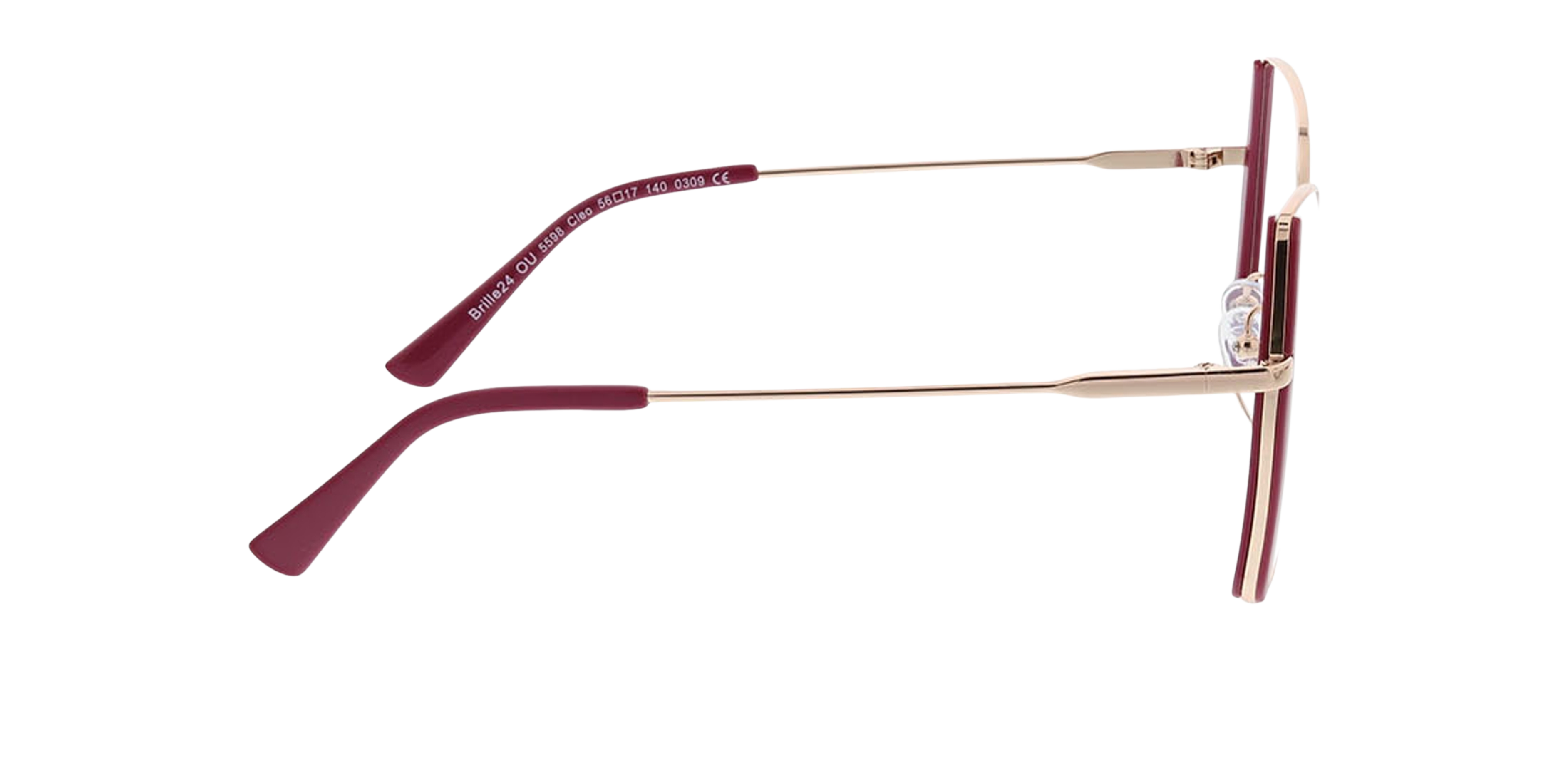 Cleo Roségold MetallEyeglass Frames von B24, Seitenansicht