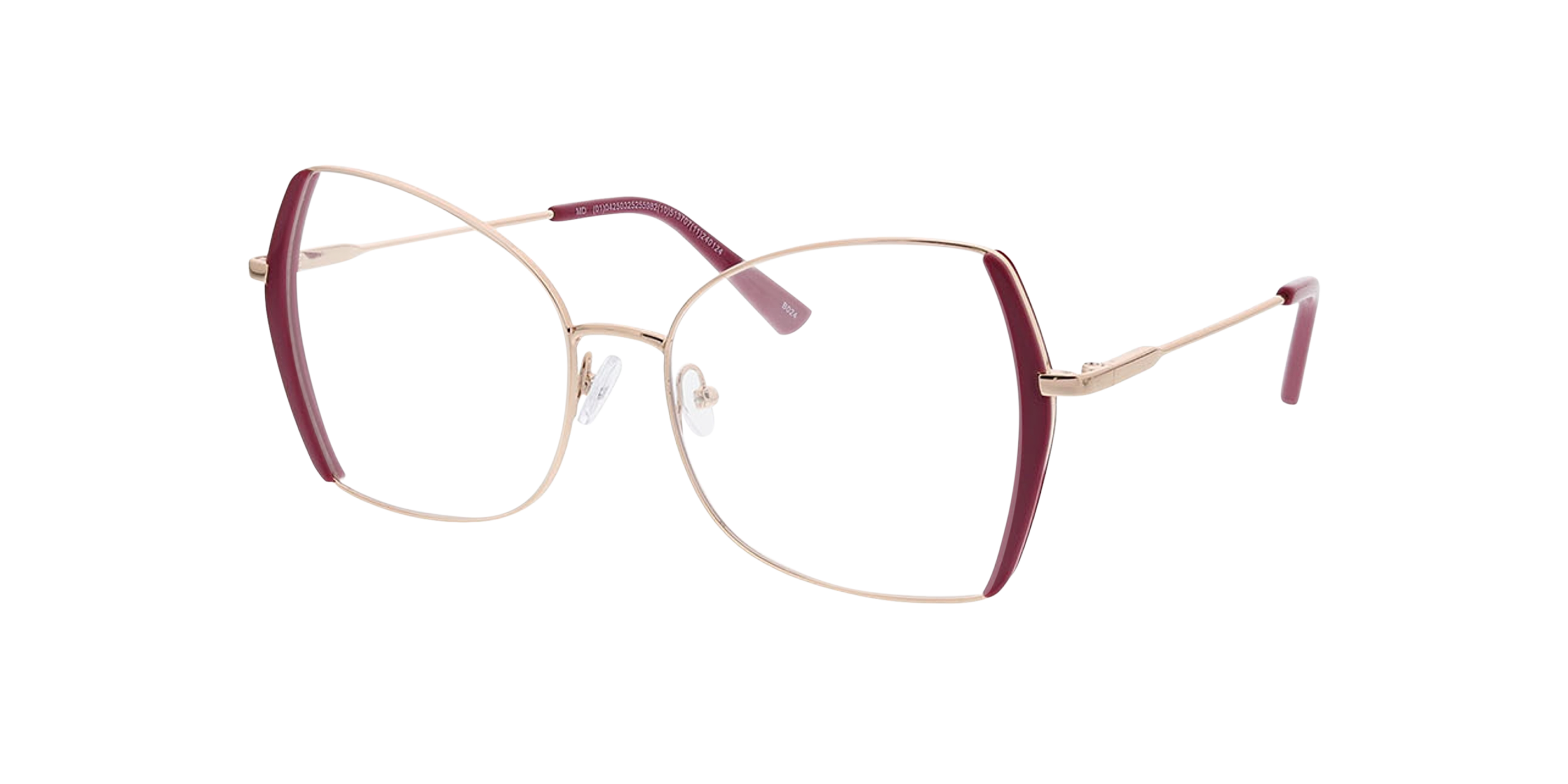 Cleo Roségold MetallEyeglass Frames von B24, Dreiviertelansicht