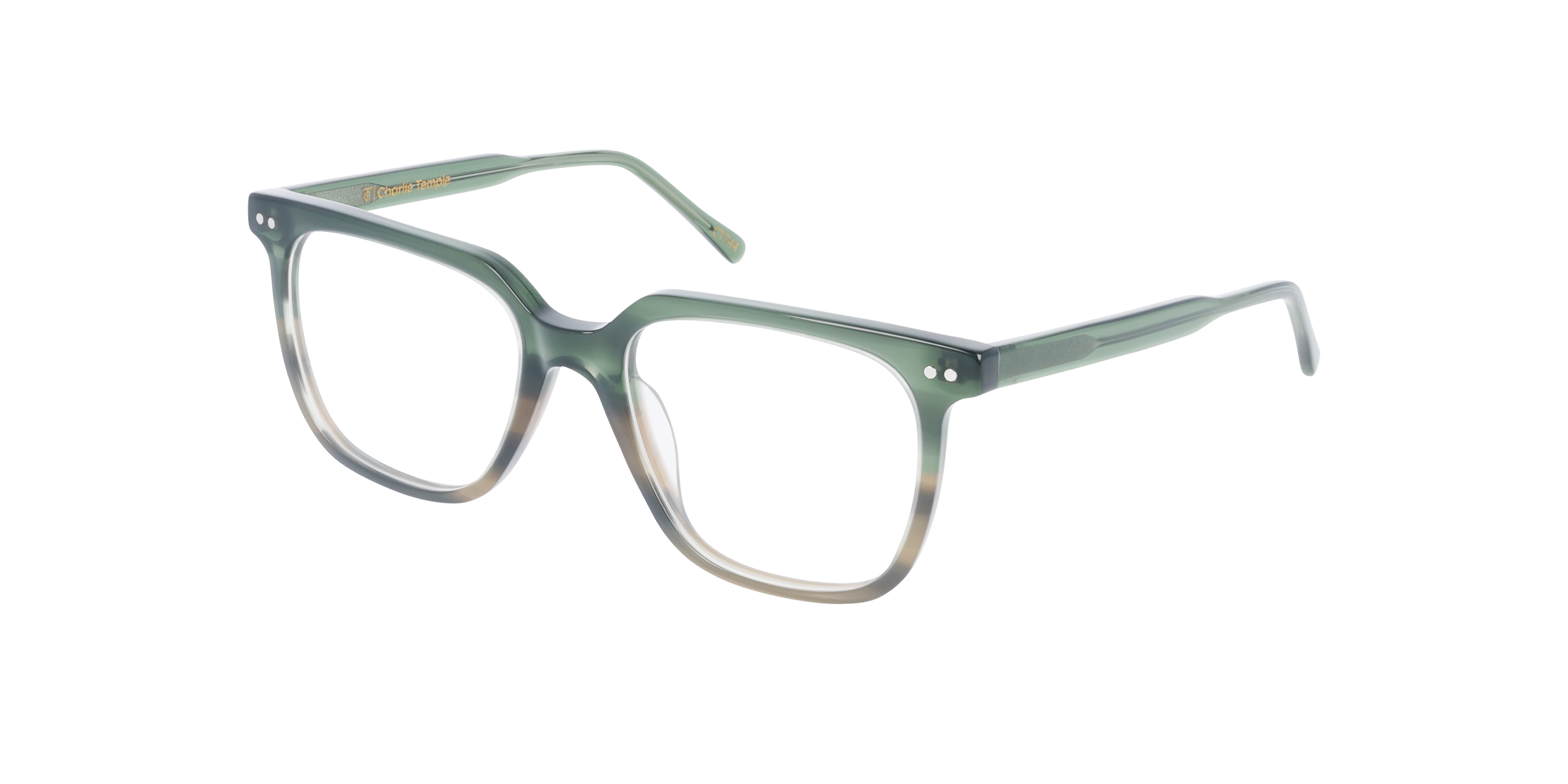 Lloyd Khaki Fade AcetaatEyeglass Frames van B24, Hoekweergave