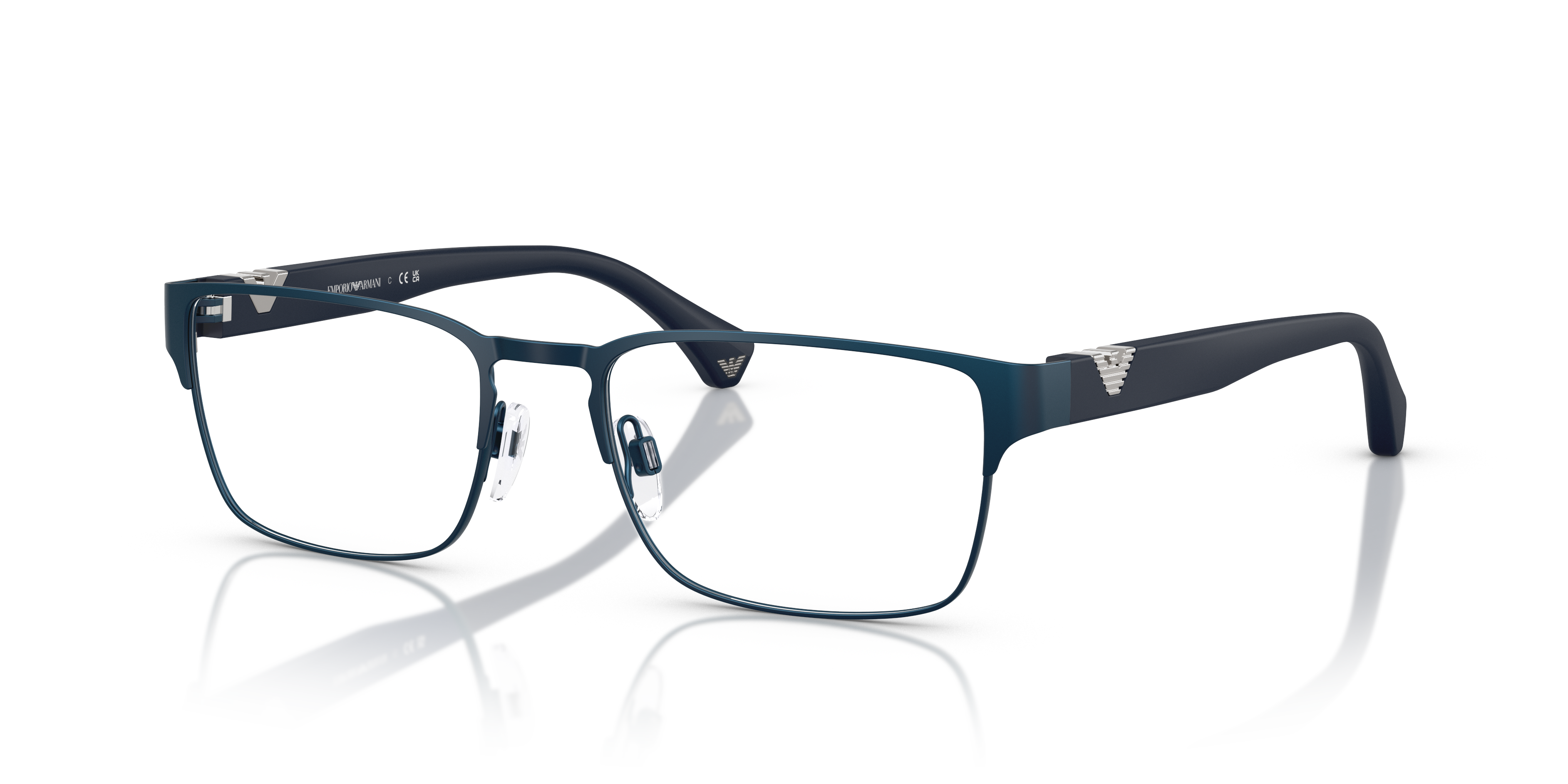 EA1027 Matblauw MetaalEyeglass Frames van B24, Hoekweergave