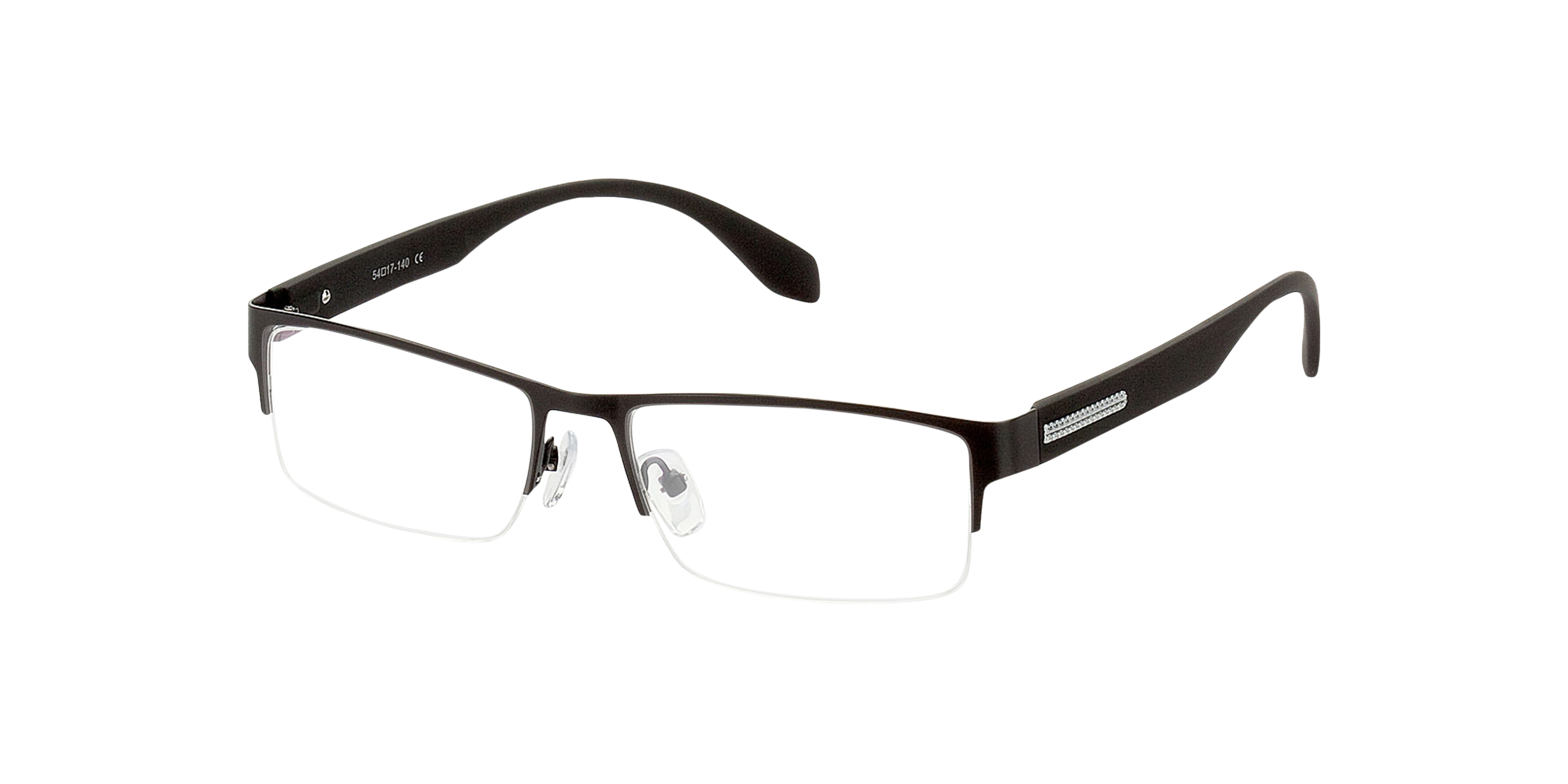 Stanley Schwarz MetallEyeglass Frames von B24, Dreiviertelansicht