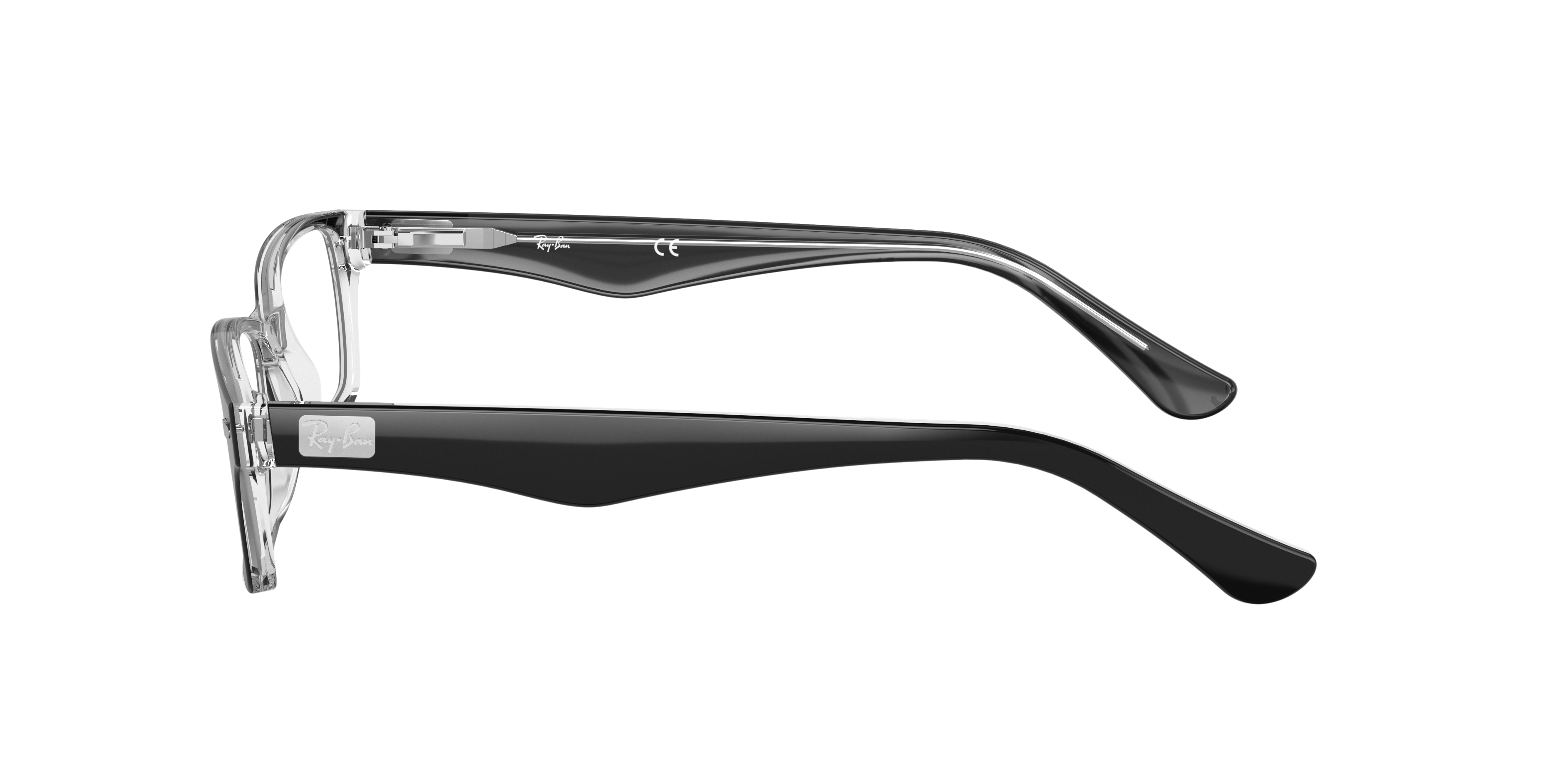 RB5206 Zwart op transparant AcetaatEyeglass Frames van B24, Zijaanzicht