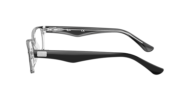 RB5206 Zwart op transparant AcetaatEyeglass Frames van B24, Zijaanzicht