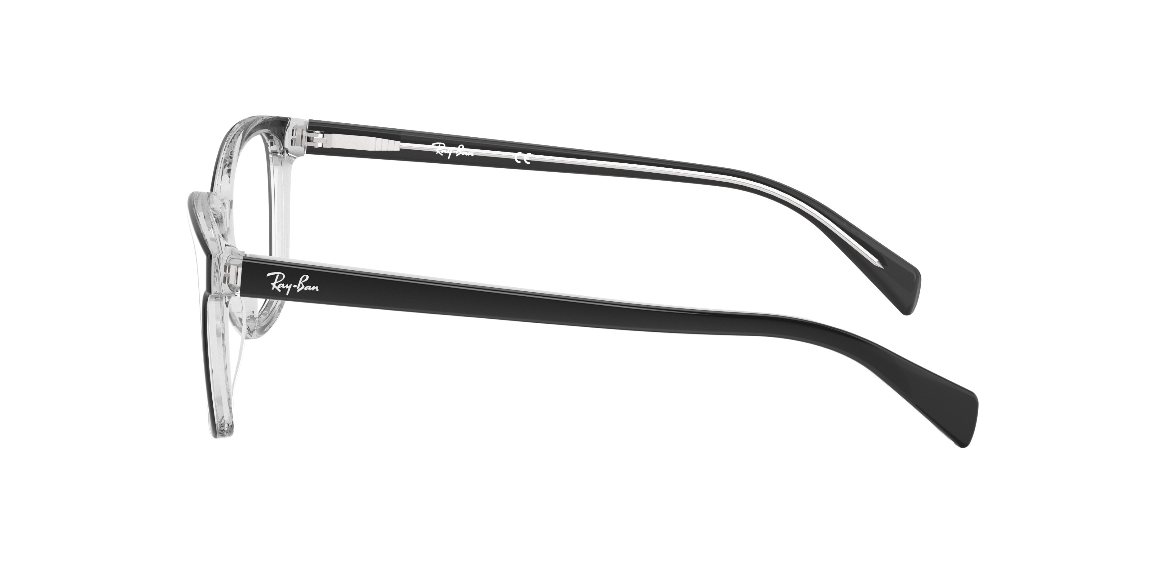 RB5362 Zwart op transparant AcetaatEyeglass Frames van B24, Zijaanzicht