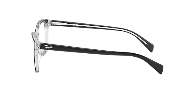 RB5362 Zwart op transparant AcetaatEyeglass Frames van B24, Zijaanzicht