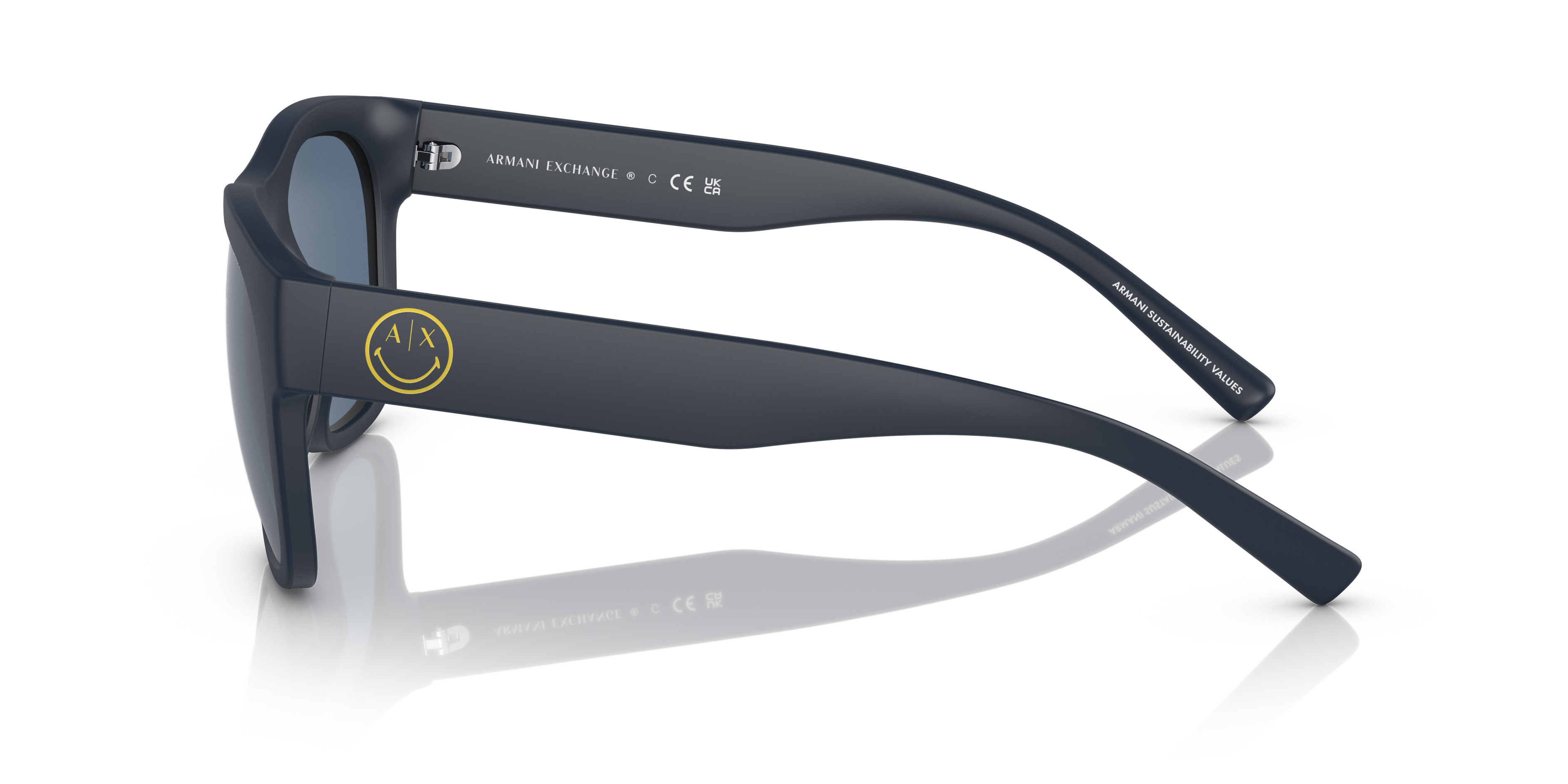 AX4128SU Matblauw KunststofSunglass Frames van B24, Zijaanzicht