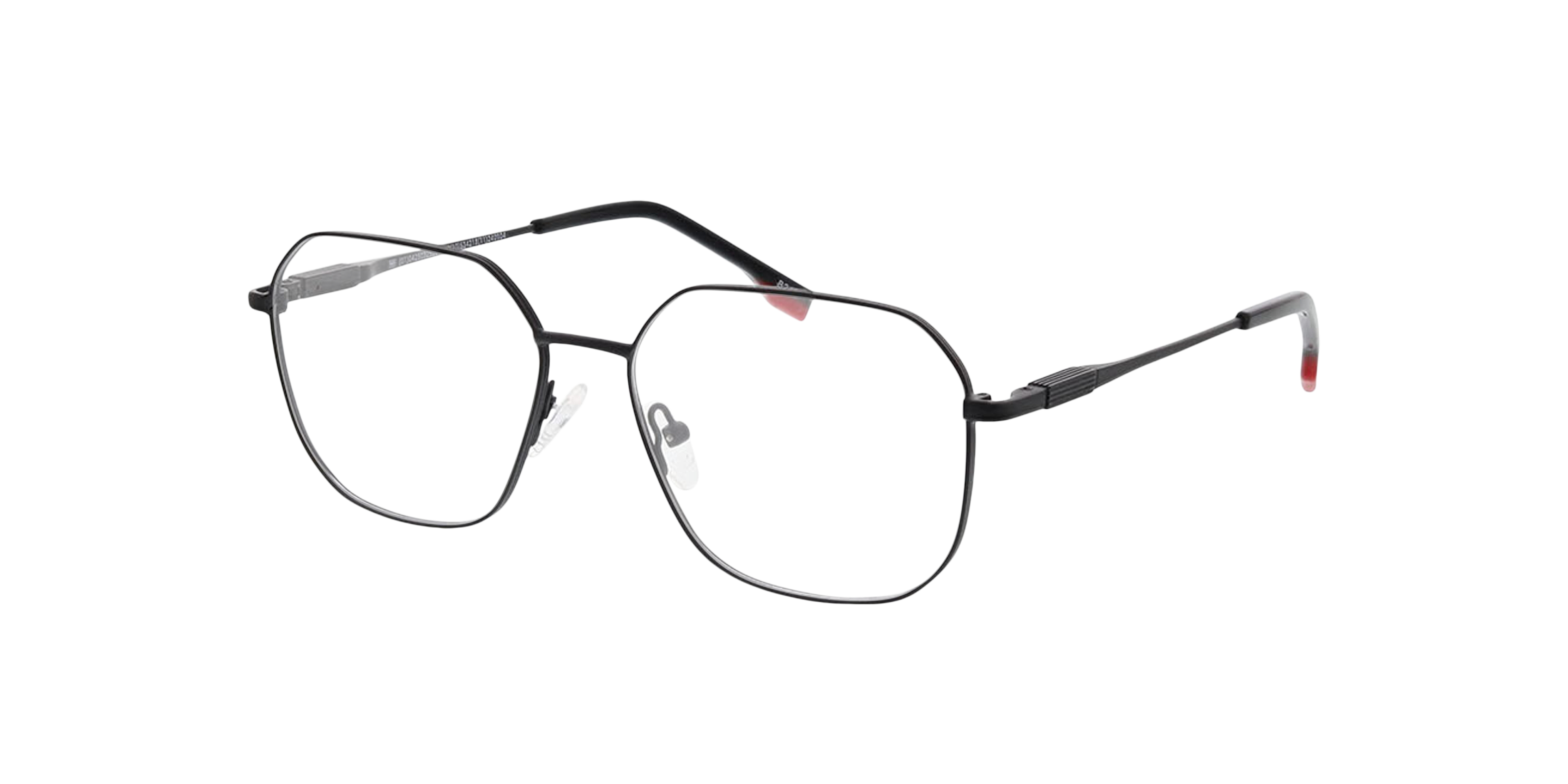 Düsseldorf Matzwart MetaalEyeglass Frames van B24, Hoekweergave