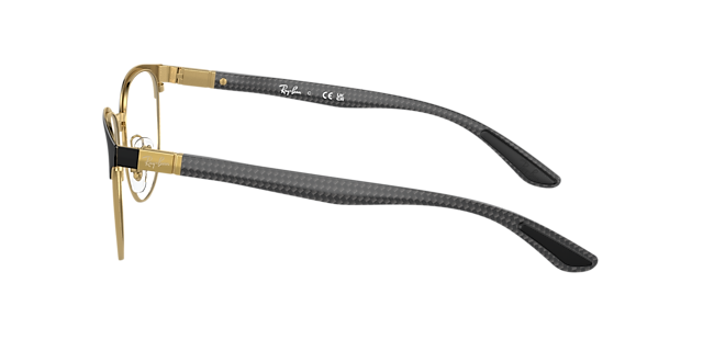 RB8422 Zwart op goud MetaalEyeglass Frames van B24, Zijaanzicht