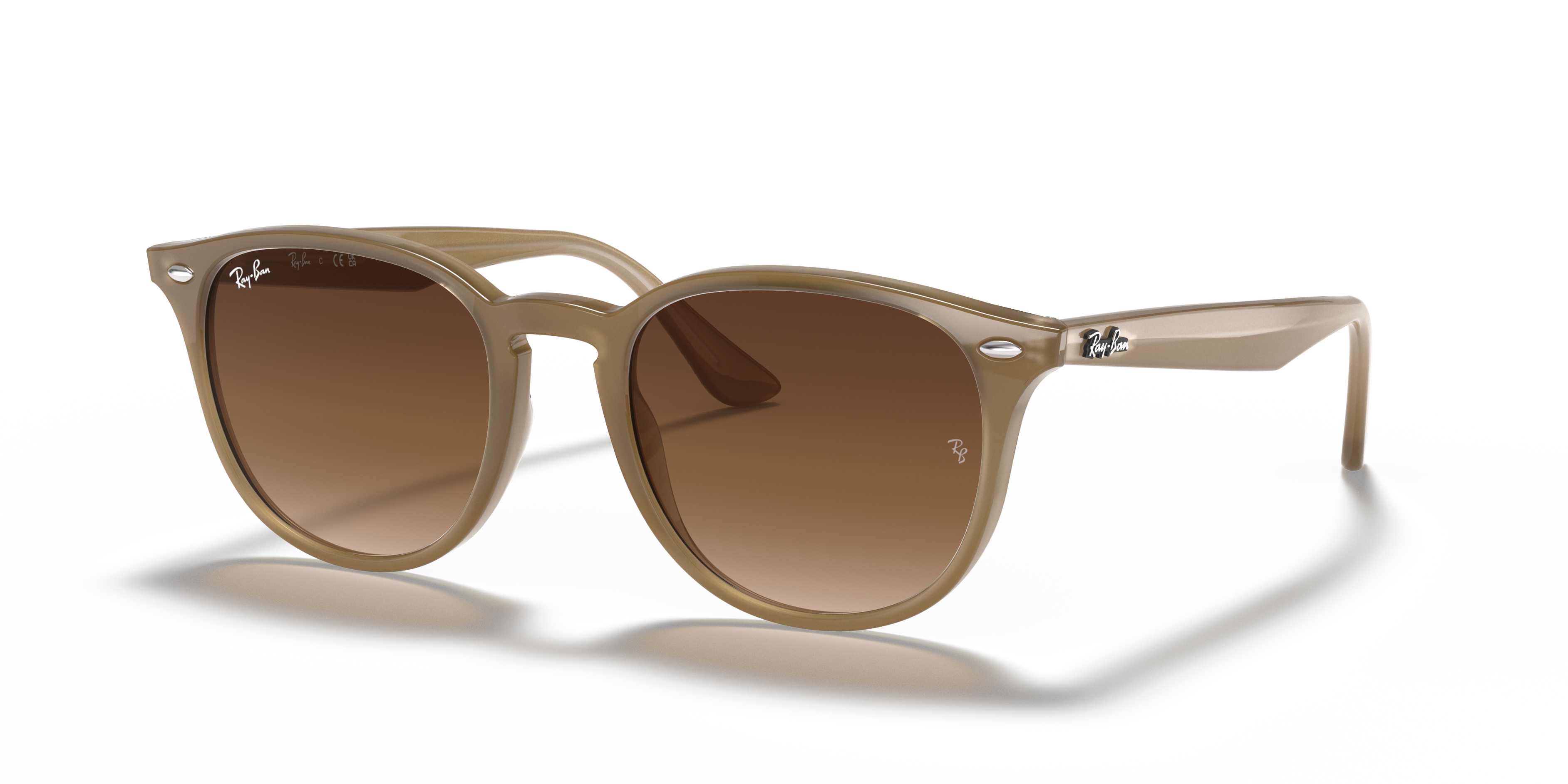 RB4259 Beige KunststofSunglass Frames van B24, Hoekweergave