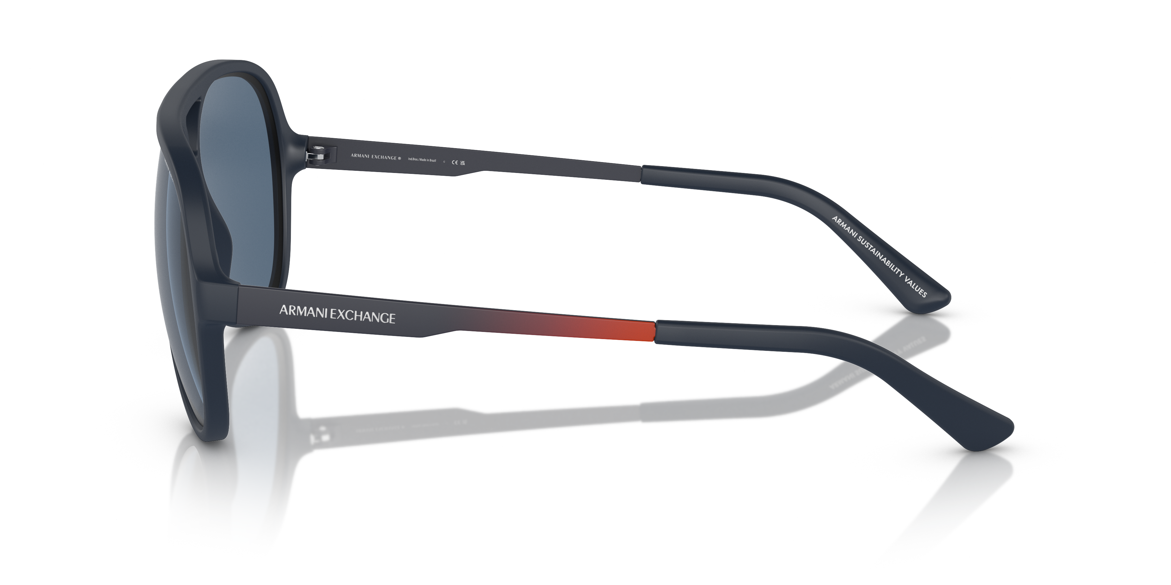 AX4133S Matblauw KunststofSunglass Frames van B24, Zijaanzicht