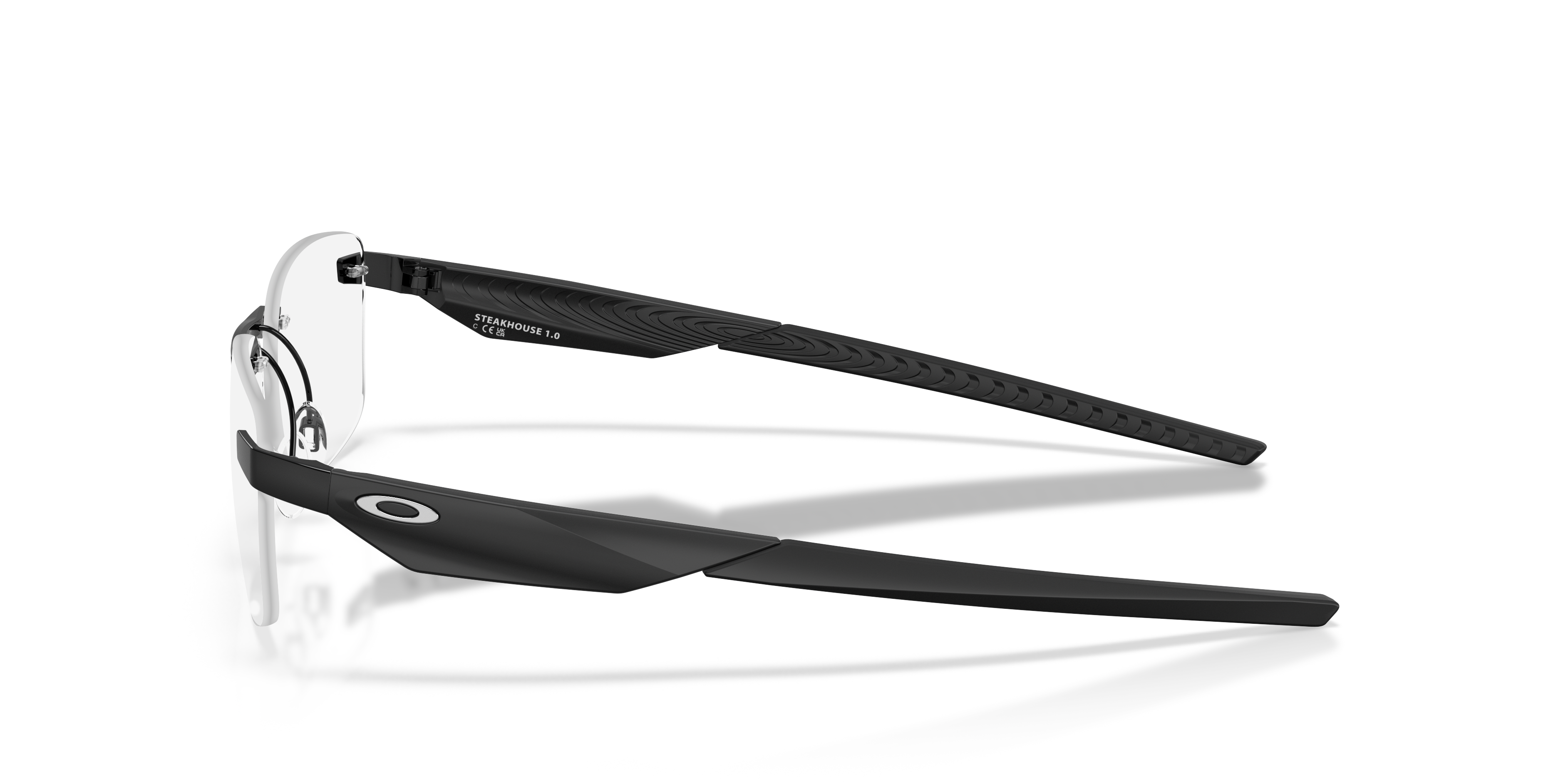 Steakhouse 1.0 Schwarz satiniert MetallEyeglass Frames von B24, Seitenansicht