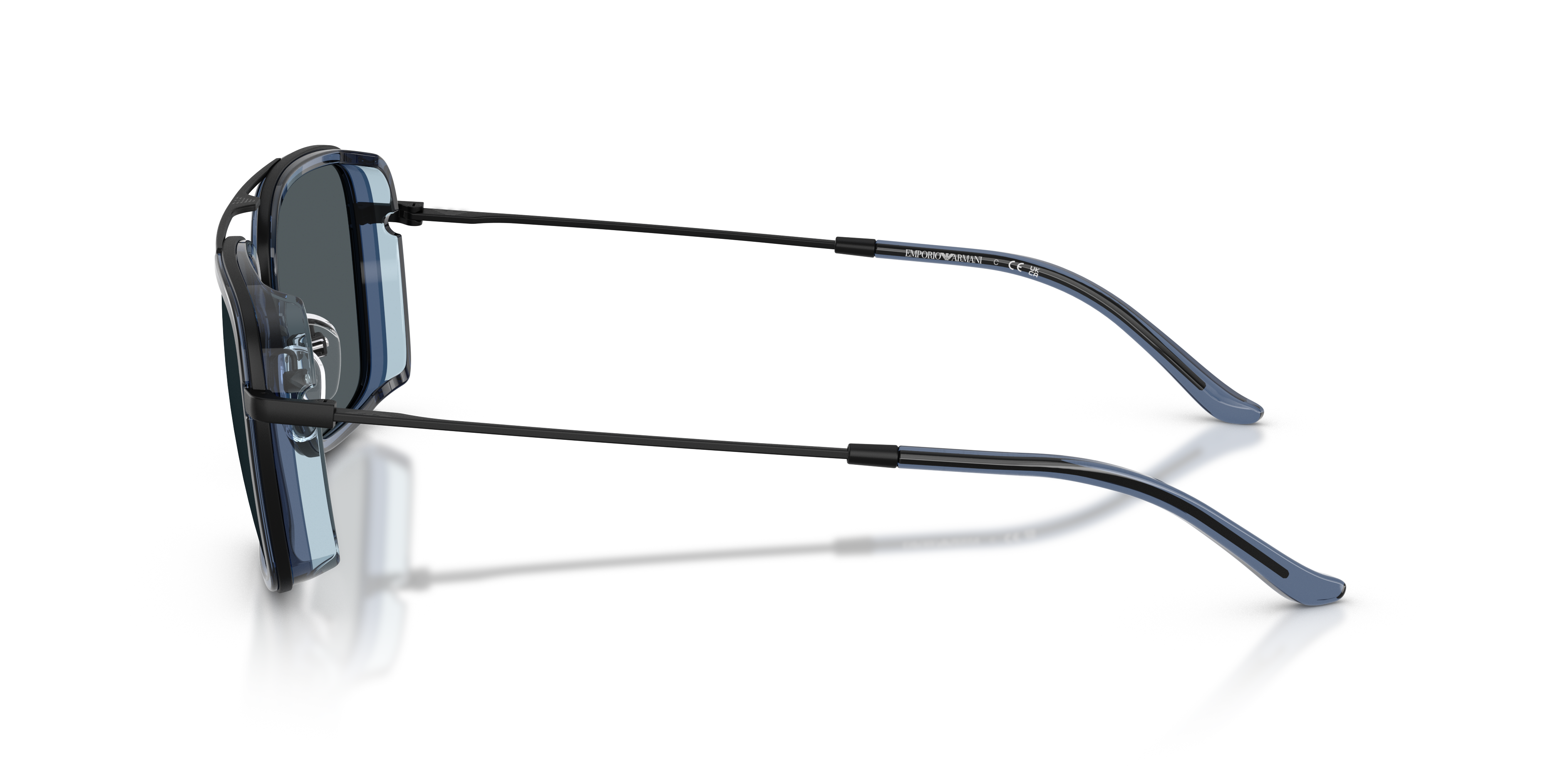 EA2162 Matt Schwarz MetallSunglass Frames von B24, Seitenansicht