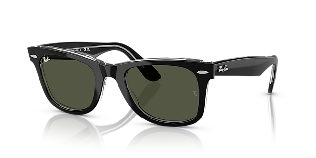 RB2140 Schwarz auf Transparent AcetatSunglass Frames von B24, Dreiviertelansicht