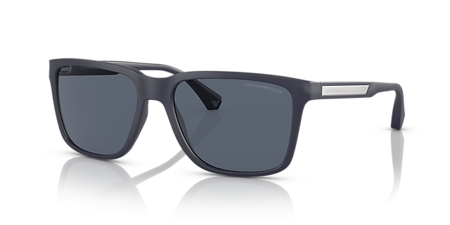 EA4047 Matblauw KunststofSunglass Frames van B24, Hoekweergave