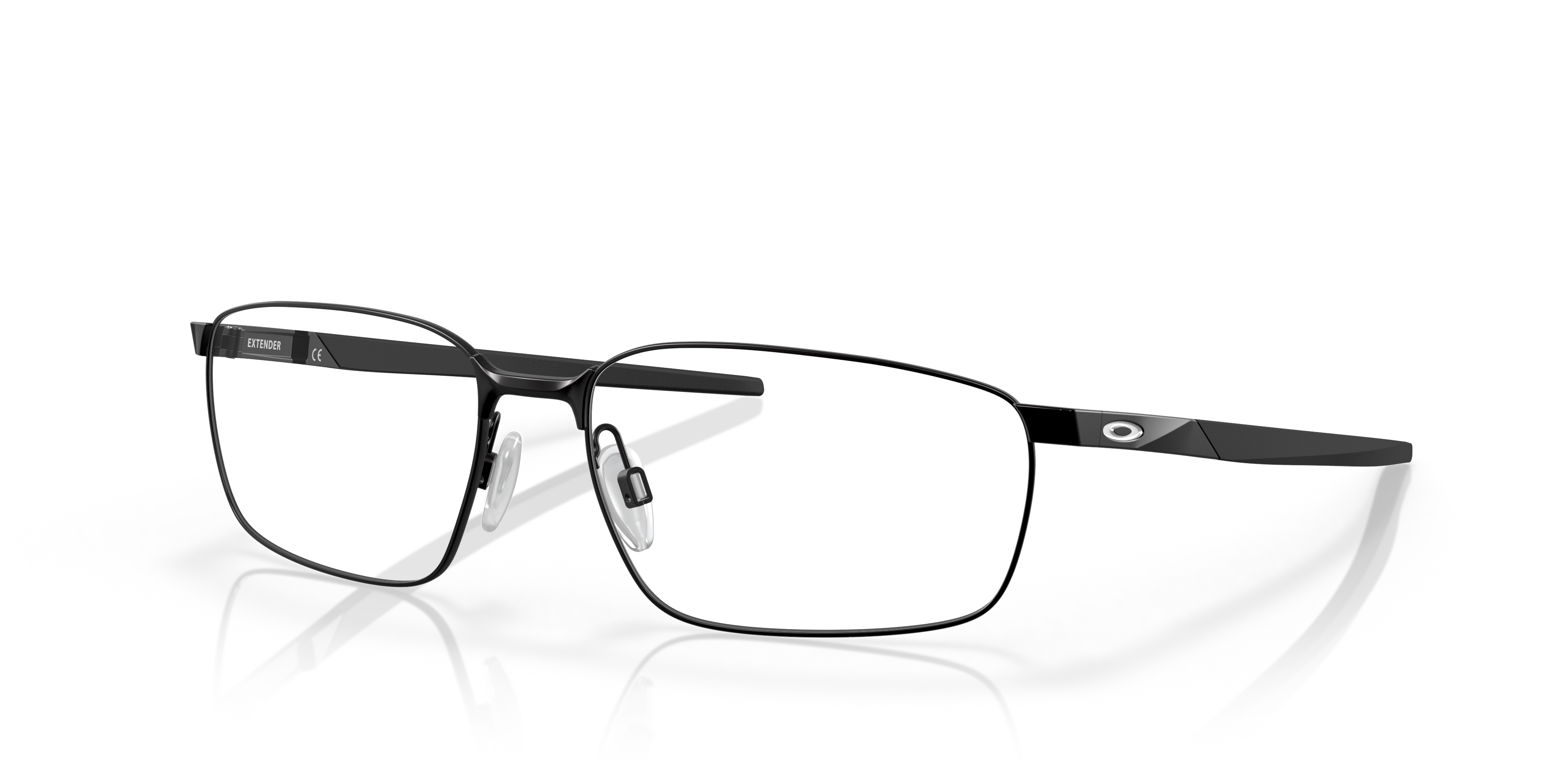 Extender Schwarz satiniert MetallEyeglass Frames von B24, Dreiviertelansicht