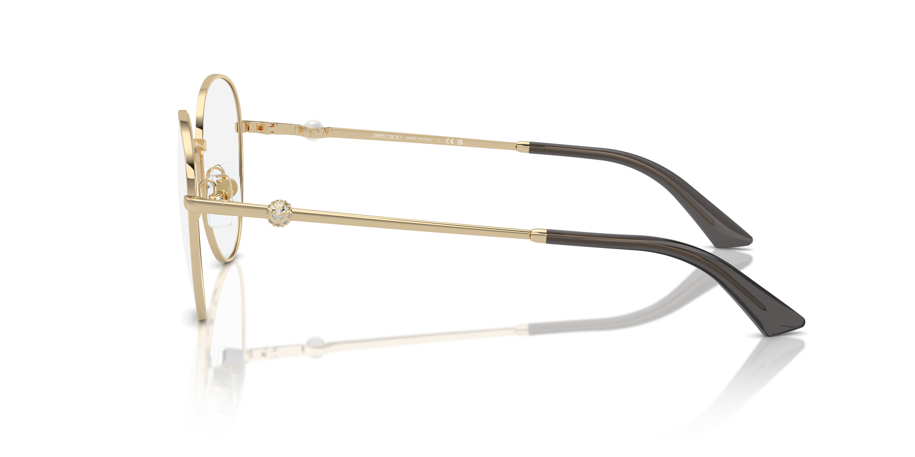 JC2004HB Hellgold MetallEyeglass Frames von B24, Seitenansicht