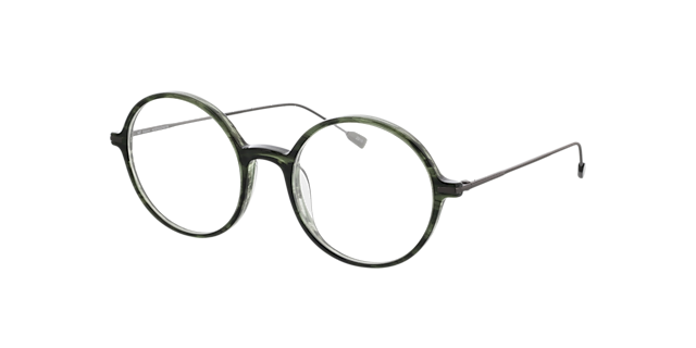 Edison Kaki hoorn  &  mat gunmetal AcetaatEyeglass Frames van B24, Hoekweergave