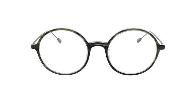 Edison Kaki hoorn  &  mat gunmetal AcetaatEyeglass Frames van B24, Vooraanzicht