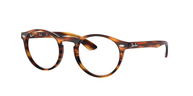 RB5283 Havana gestreept AcetaatEyeglass Frames van B24, Hoekweergave