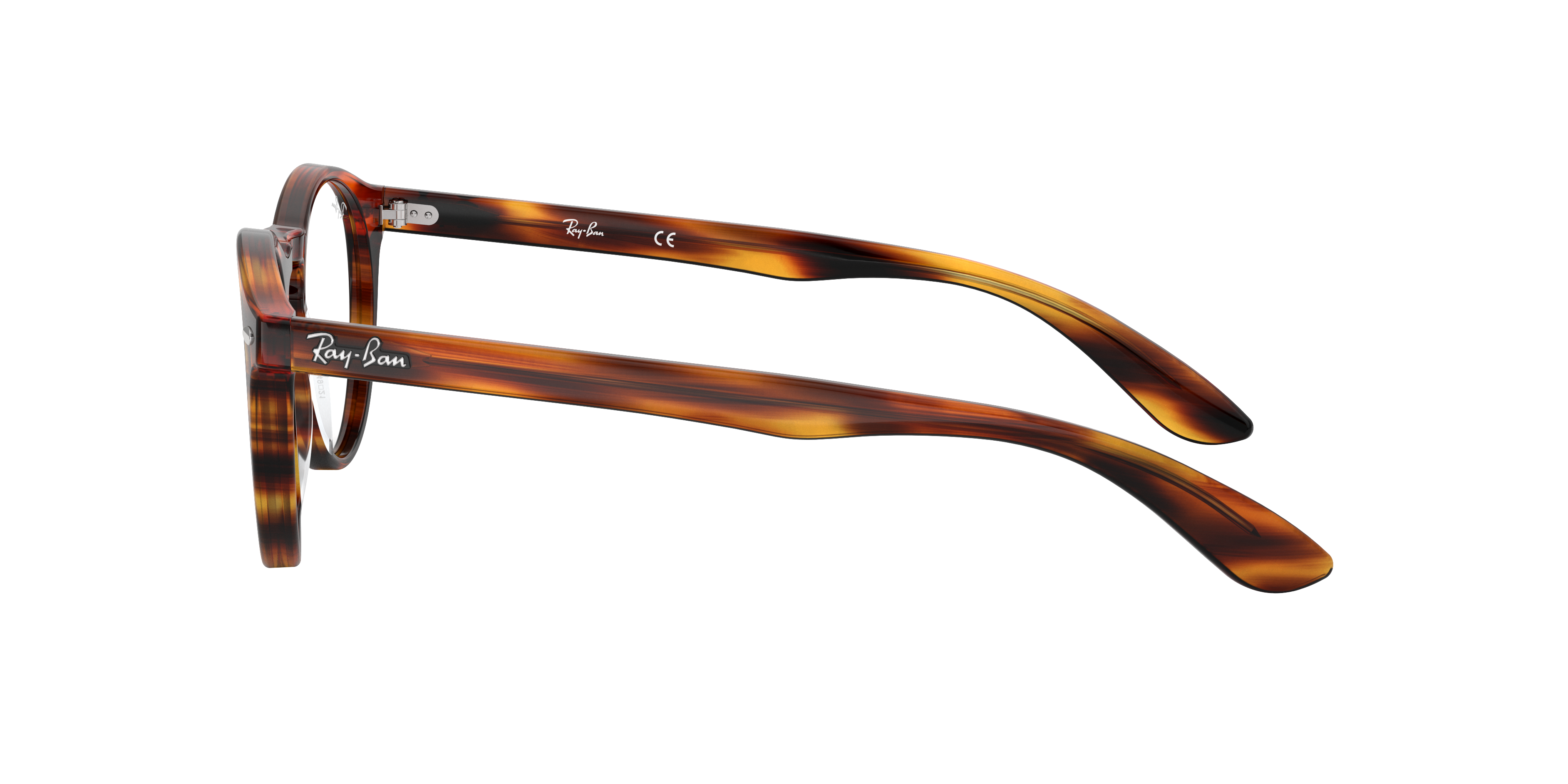 RB5283 Havana gestreept AcetaatEyeglass Frames van B24, Zijaanzicht